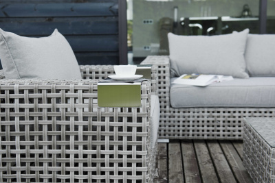 "Тито" лаунж-зона из искусственного ротанга, цвет серый