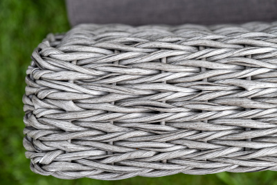 "Капучино" лаунж-зона из искусственного ротанга (гиацинт), цвет серый