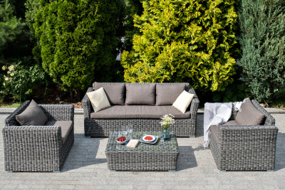 "Капучино" лаунж-зона из искусственного ротанга, цвет графит