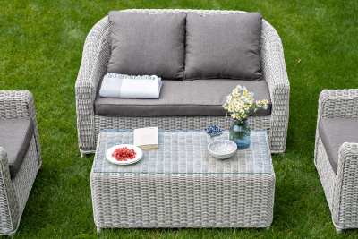 "Кон Панна" лаунж-зона из искусственного ротанга, цвет бежевый