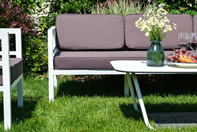 "Эстелья" лаунж-зона из алюминия со столиком из HPL 5-местная